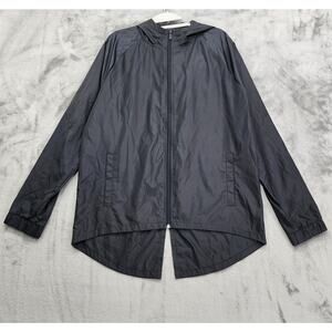 Under Armour Jacket Womens M Black Loose Fit Storm Full Zip High Low Split Hem